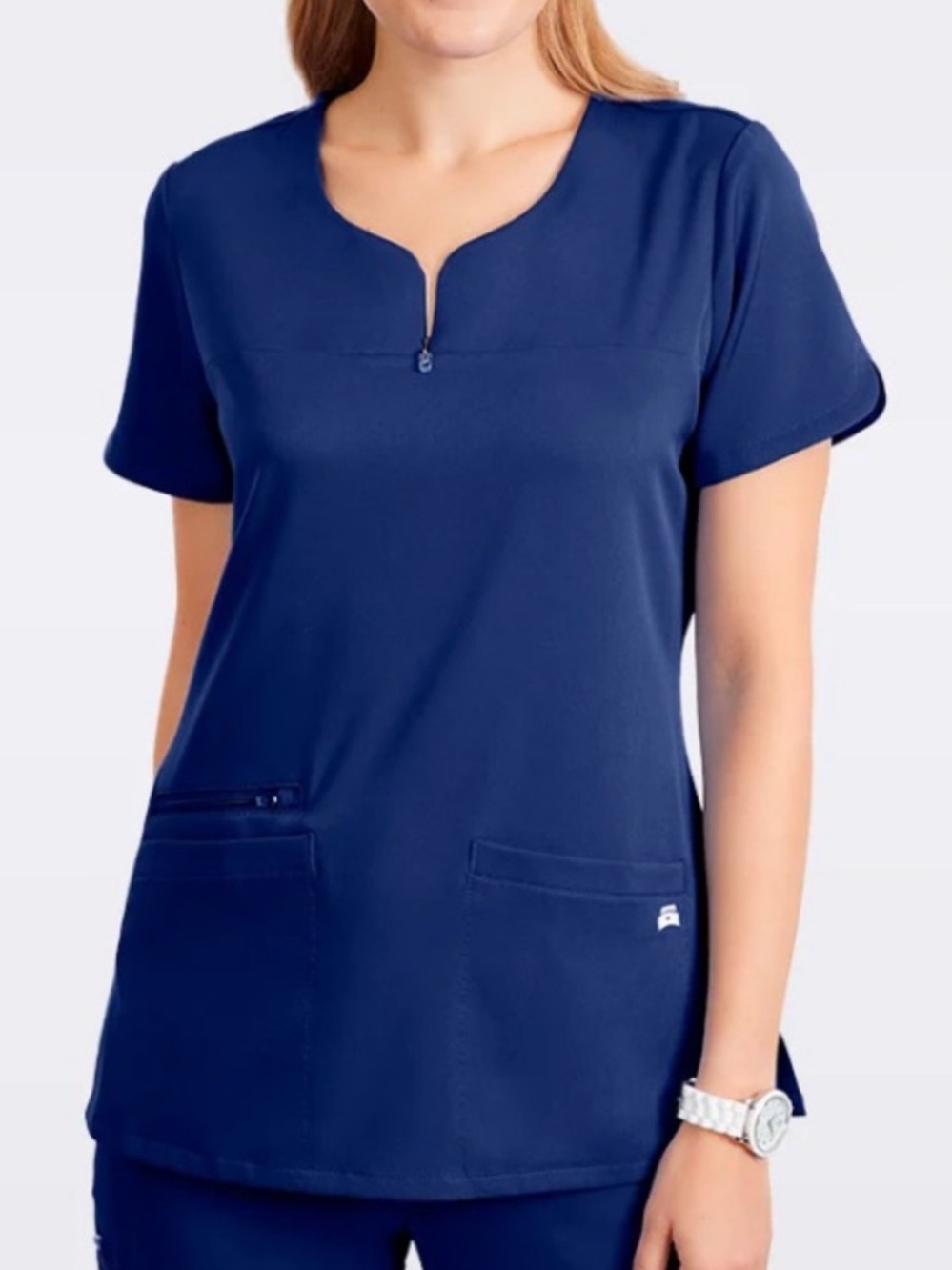 Moxie “Ashley” Scrub Top - Navy Blue